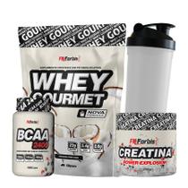 Kit Whey Protein Refil + Creatina 300g + BCAA cáps + Coqueteleira - FN Forbis Nutrition