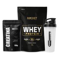 Kit Whey Protein Rocket 900g e Creatina Pura 150g e Shakeira Academia Kit Whey Protein Rocket 900g e Creatina Pura 150g e Shakeira Academia