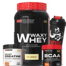 Kit Whey Protein Waxy Whey Pote 2kg + BCAA 4,5 100g + Power Creatina 100g + Coqueteleira 600ml - Kit para Ganho de Massa Muscular e Força- Kit Whey Protein Waxy Whey Pote 2kg + BCAA 4,5 100g + Power Creatina 100g + Coqueteleira 600ml - Kit para Ganho de Massa Muscular e Força-