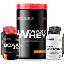 Kit Whey Protein Waxy Whey Pote 900g 2x BCAA 100g 2x Power Creatina 100g Bodybuilders