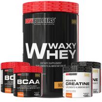 Kit Whey Protein Waxy Whey Pote 900g 2x BCAA 100g 2x Power Creatina 100g Bodybuilders
