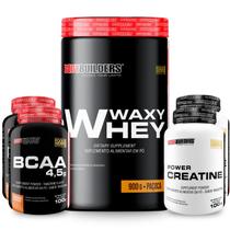 Kit Whey Protein Waxy Whey Pote 900g 2x BCAA 100g 2x Power Creatina 100g Bodybuilders