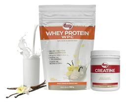 ( kit ) whey protein wpc 900g + creatina vitafor 300g - ( kit ) whey protein wpc 900g + creatina vitafor 300g -
