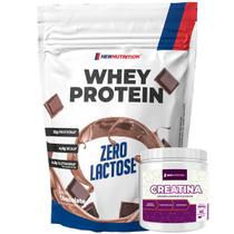Kit Whey Protein Zero Lactose 900g Chocolate + Creatina Micronizada 300g NEWNUTRITION