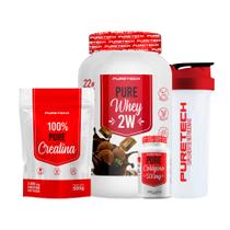 Kit Whey Pure 2W 900g + Creatina 100% Pura 500g + Colágeno 120Caps + Coqueteleira PURETECH Kit Whey Pure 2W 900g + Creatina 100% Pura 500g + Colágeno 120Caps + Coqueteleira PURETECH
