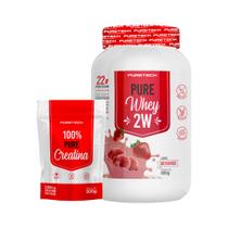 Kit Whey Pure 2W 900g + Creatina 100% Pura 500g PURETECH Kit Whey Pure 2W 900g + Creatina 100% Pura 500g PURETECH