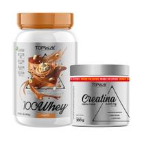 Kit Whey sabor banoffe 900g e Creatina 100% pura 300g topway Kit Whey sabor banoffe 900g e Creatina 100% pura 300g topway