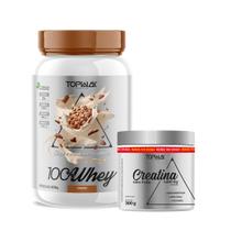 Kit Whey sabor cookies 900g e Creatina 100% pura 300g topway Kit Whey sabor cookies 900g e Creatina 100% pura 300g topway
