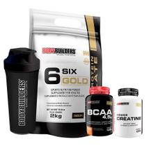 Kit Whey Six Isolate Gold 2Kg+ Creatina 100G+ Bcaa