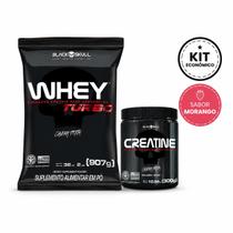 Kit Whey Turbo Concentrado Morango 907g e Creatina Turbo 300g Black Skull Kit Whey Turbo Concentrado Morango 907g e Creatina Turbo 300g Black Skull