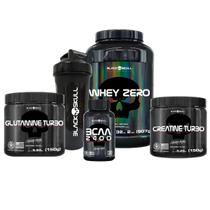 Kit whey zero + bcaa + glutamina + creatina + shaker Kit whey zero + bcaa + glutamina + creatina + shaker