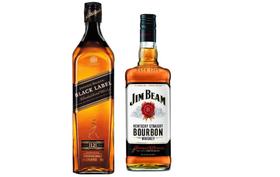 Kit Whiskey Johnnie Walker Black Label + Jim Beam Bourbon 1L