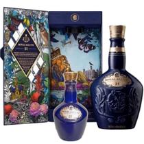 Kit Whisky Chivas Royal Salute 21 anos Azul Signat 700 ml + Miniatura 50ml