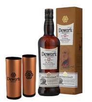 Kit Whisky Dewars 12 Anos 750ml + 2 Copos Personalizados