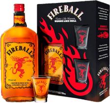 Kit Whisky FireBall 750ml + 2 Copos de Shot