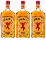 Kit Whisky Fireball com Licor de Canela 750ml 3 unidades