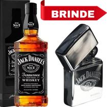 Kit Whisky Jack Daniel's 1L com Isqueiro Jack Recarregável Cromado