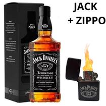 Kit whisky Jack Daniel's Old N7 acompanha isqueiro personalizado preto - JACK DANIELS