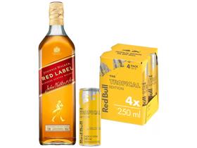 Kit Whisky Johnnie Walker Red Label Escocês - 1L + Red Bull Frutas Tropicais 250ml 4 Unidades