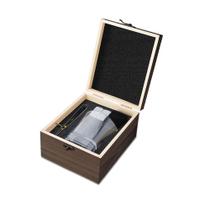 Kit Whisky Premium Copo Vidro, 4 Pedras sabão, Pegador Gelo, Caixa de Madeira , saco de veludo