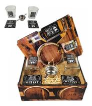 Kit Whisky Presente Caixa + 2 Copos + Dosador + Porta Copos