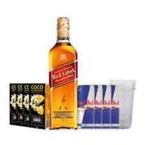 Kit Whisky Red Label 1L + 4 Red Bull + 4 Águas De Coco