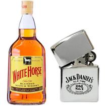 Kit Whisky White Horse 1L + Isqueiro modelo Zippo recarregável