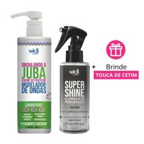 Kit Widi Care Creme de Pentear Ondulando a Juba + Super Shine Silver Iluminador Perfumado 120ml + Presente Touca de Cetim