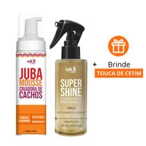 Kit Widi Care Mousse Criador de Cachos 200ml + Super Shine Gold Iluminador Perfumado 120ml +Presente Touca de Cetim