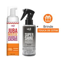 Kit Widi Care Mousse Criador de Cachos 200ml + Super Shine Silver Iluminador Perfumado 120ml + Touca de Cetim