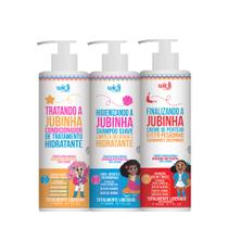 Kit Widi Infantil Shampoo, Condicionador, Creme de Pentear Pesadinho Jubinha