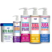 Kit Widi Linha Juba Shampoo Cond Encrespando Geleia 7 Óleos