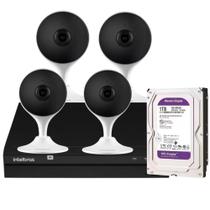 Kit Wifi 4 Câmeras Im3 Full Hd Intelbras Nvd 1404 Ip Com HD 1TB WD Purple