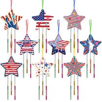 Kit Wind Chime Fennoral, 4 de julho, para crianças, com 9 estrelas Kit Wind Chime Fennoral, 4 de julho, para crianças, com 9 estrelas