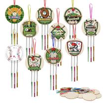 Kit Wind Chime Fennoral, pacote com 9 unidades para crianças, faça você mesmo, pintura e arte em madeira