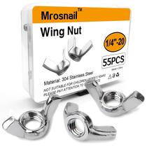 Kit Wing Nuts Mrosnail 55 PCS 1/4-20 em aço inoxidável