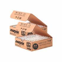 Kit Wire-o para Encadernação 2x1 A4 Branco 7/8 para 180fls 48un Kit Wire-o para Encadernação 2x1 A4 Branco 7/8 para 180fls 48un