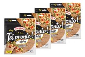 Kit Wrap Tortilha Integral 4 Pacotes Whey Protein Wickbold