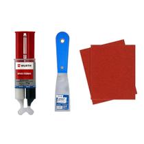 Kit wurth cola epóxi 25g + espátula 1½ aço + 2 lixa 150
