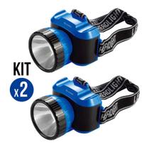 Kit x 2 Lanterna d/ Cabeça Potente Durável Lanterna De Cabeça 9 LEDs Ideal P/ar-livre Até 150m