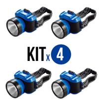 Kit X 4 Lanterna De Cabeça 9 LEDs Poderosa, recarregável e seguro! Ideal P/ Ar-livre Até 150m