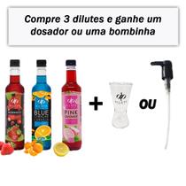 Kit Xarope Dilute Morango + Pink Lemonade + Curaçau + Brinde