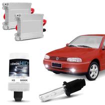 Kit Xênon Completo H3 6000K Volkswagen Gol G2 95 A 02 Tonalidade Branca Reator Função Anti Flicker