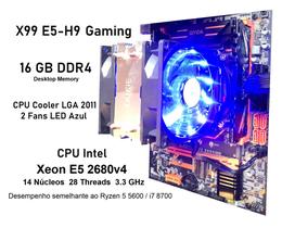 Kit Xeon X99 Gaming + Xeon E5 2680v4 14 Núcleos (Ryzen 5 5600) + 16GB DDR4 + Cooler 2 Fans LED - Intel