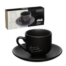 Kit Xícara de Porcelana para Café Manhattan Preto - 6 Unidades - 90ml - Hauskraft