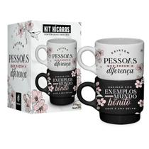 Kit Xicara Empilhad Dupla Onix 210ml Pessoas Q Fazem A Diferenca