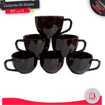 Kit Xícara Prisma Conjunto Jogo Com 6 Peças Londres Café Chá Premium 200ML - RR Porcelana