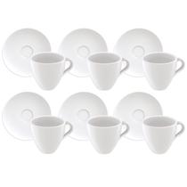 Kit Xícaras de Café Expresso e Pires Tramontina Paola em Porcelana 95ml 12 Peças Kit Xícaras de Café Expresso e Pires Tramontina Paola em Porcelana 95ml 12 Peças