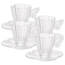 Kit Xícaras de Chá Butterfly (4 Peças - 180 ml) Cristal Kit Xícaras de Chá Butterfly (4 Peças - 180 ml) Cristal