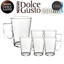 Kit Xicaras de Chá Para Café Caneca Dolce Gusto Capuccino 200ml - Kit 6 Pçs - LYOR